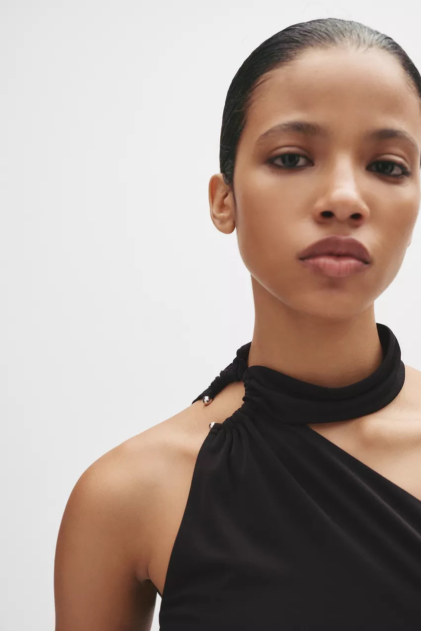 Midi dress with window detail