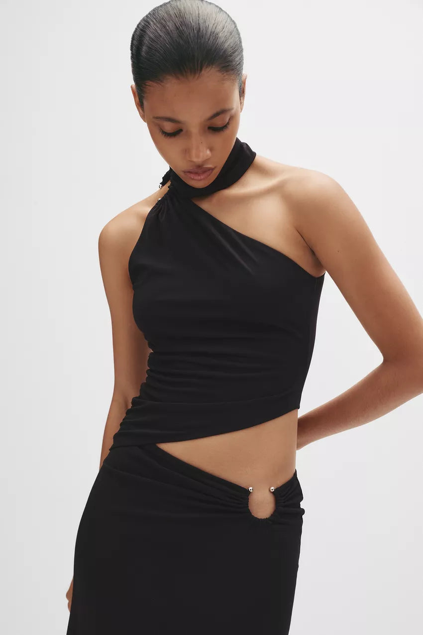 Midi dress with window detail