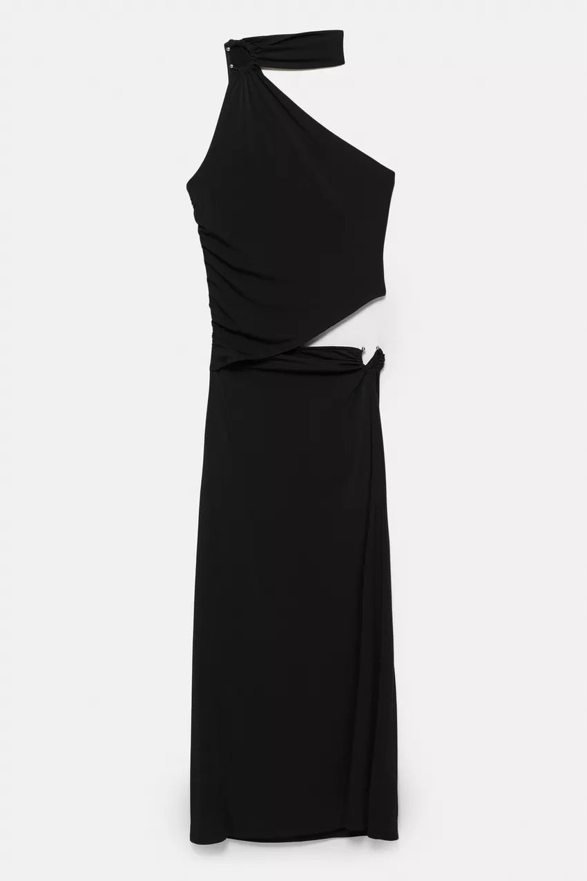 Midi dress with window detail