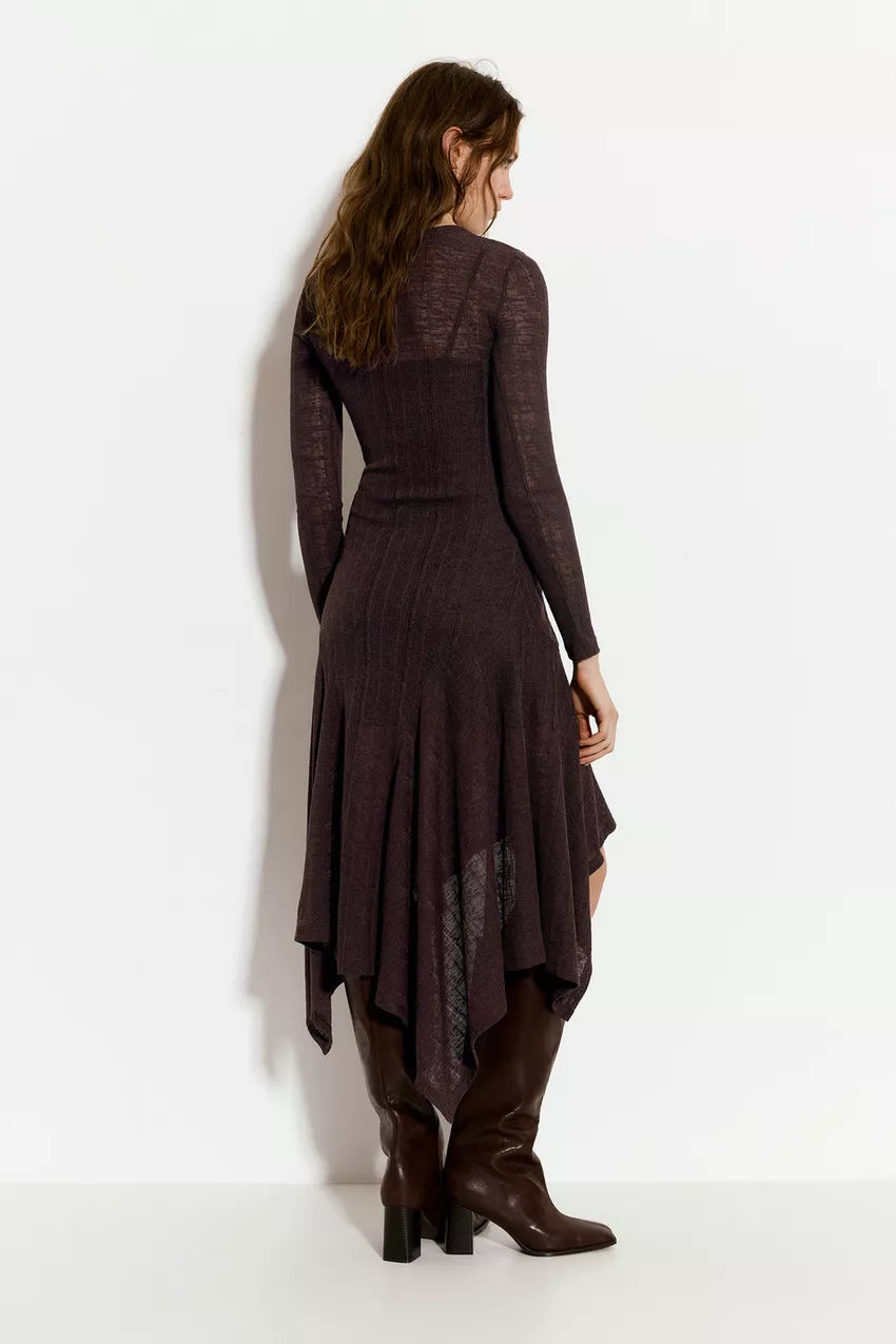 Asymmetrical skirt midi dress