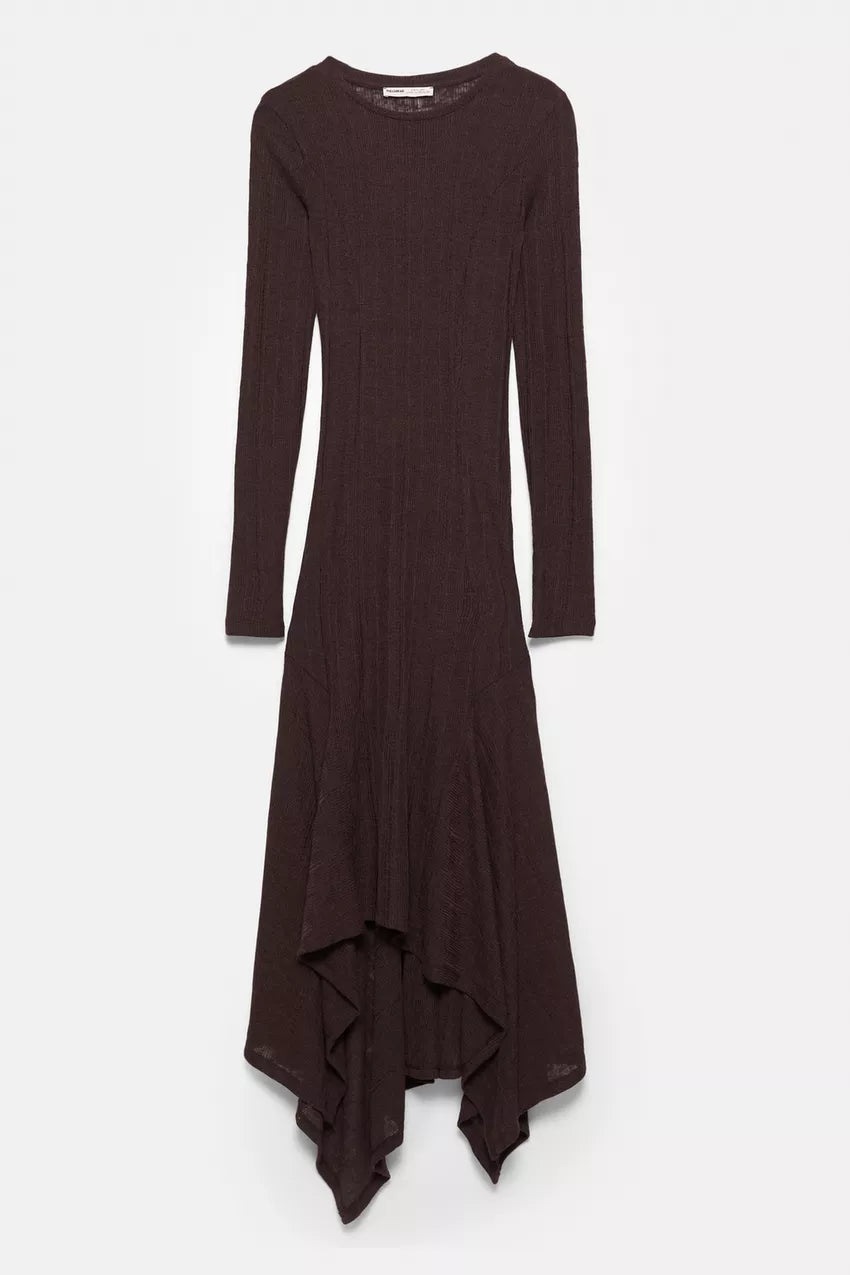 Asymmetrical skirt midi dress