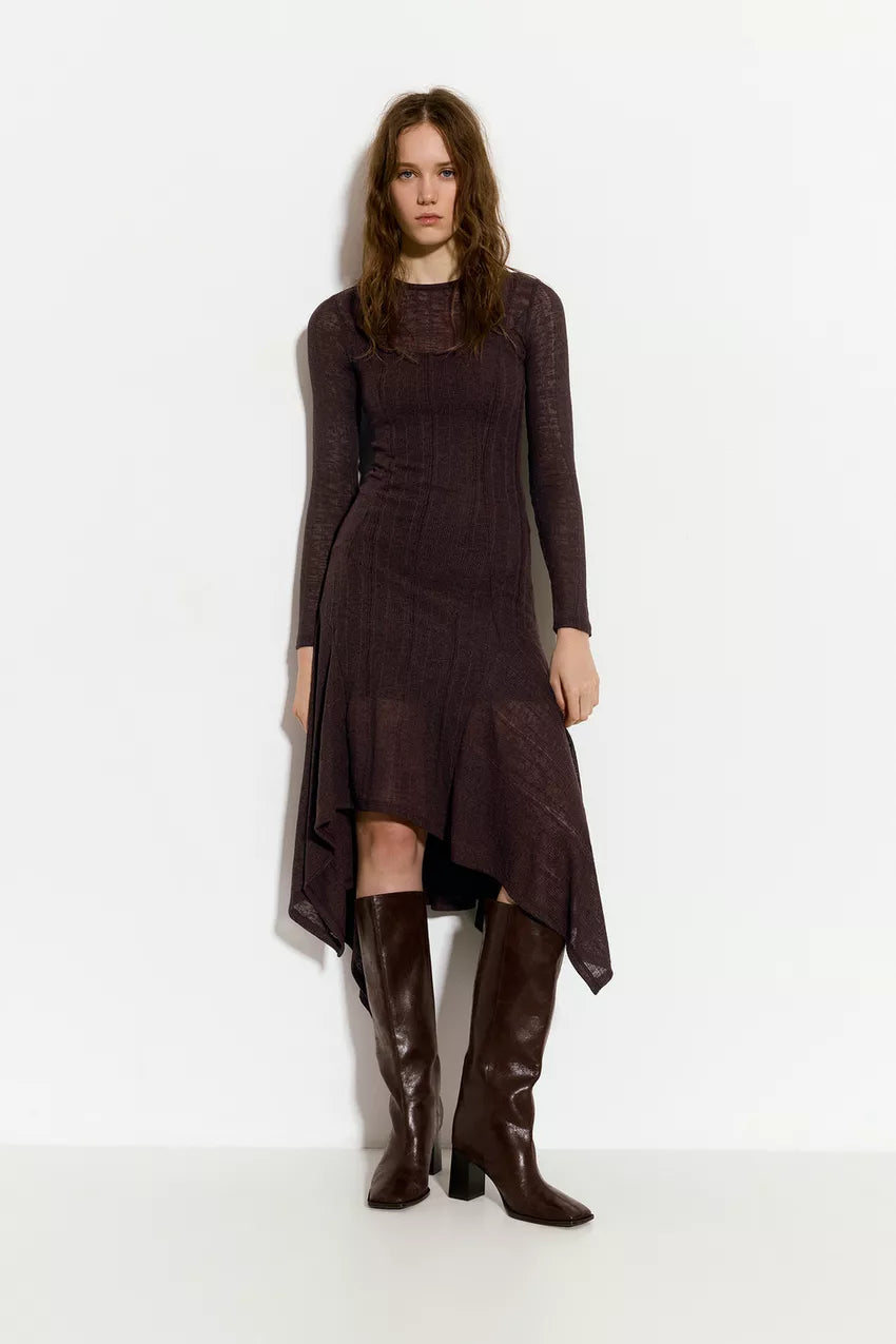 Asymmetrical skirt midi dress