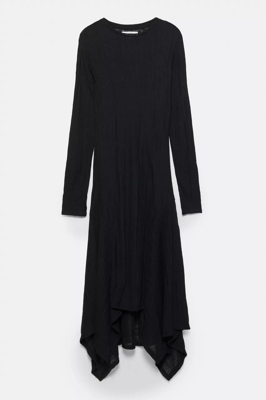 Asymmetrical skirt midi dress